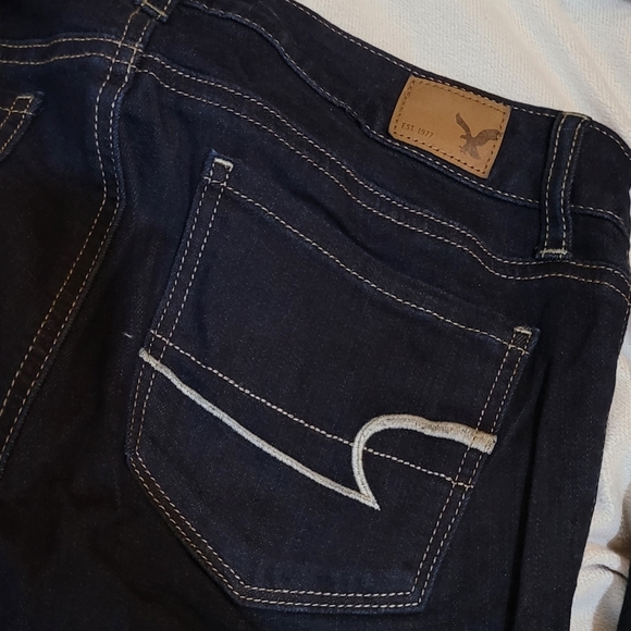 2 PAIRS NWT AMERICAN EAGLE SKINNY JEANS DARK WASH - Picture 3 of 11